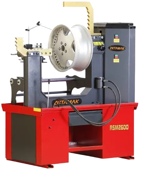 En CARIVAN, la seguridad y precisión están por encima de todo. Por eso trabajamos con la ZETAMAK RSS2600, una de las enderezadoras de llantas más completas del mercado, equipada con un kit de pulido de alto rendimiento.